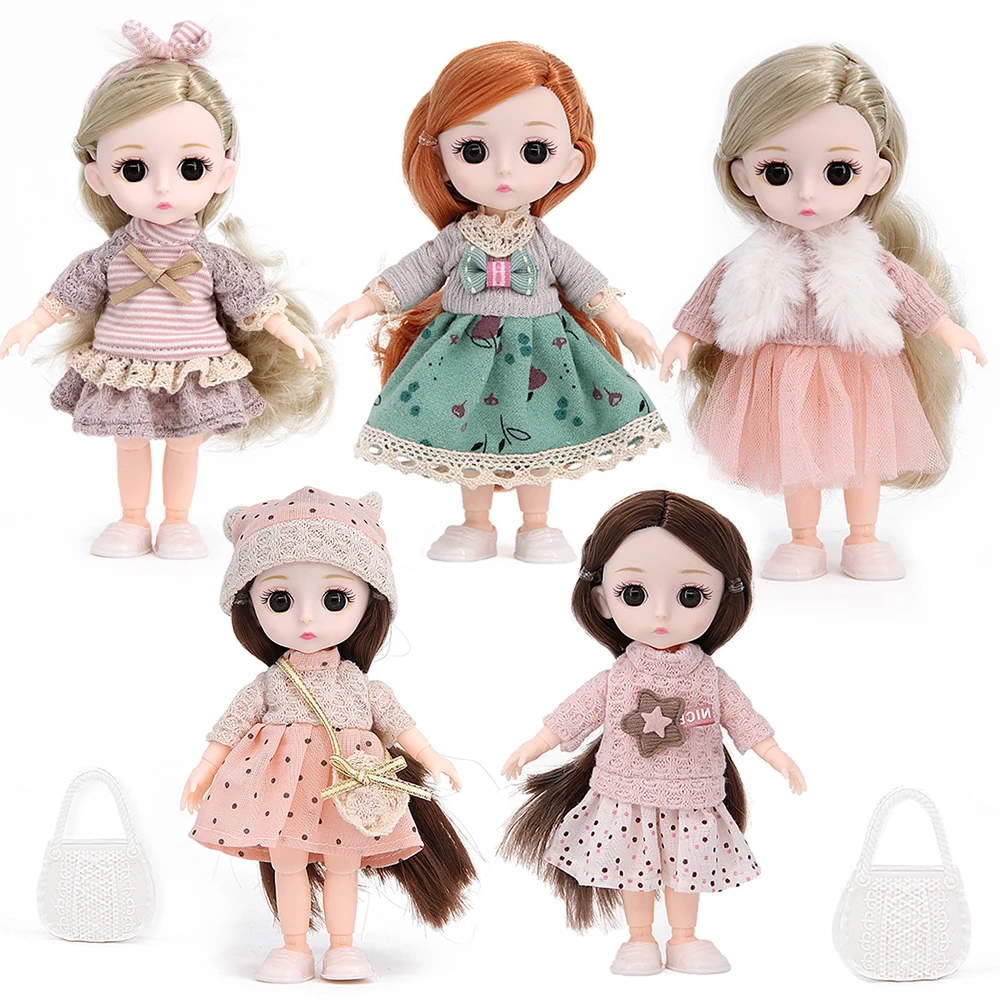 

New 16cm Bjd Doll 13 Moveable Joints Girls Dress Toy with Clothes Shoes Kids Toys Best Gift for Girls Children Birthday