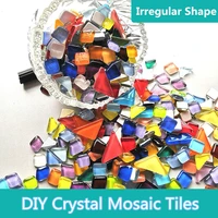 300g10 58ozapprox 180210pcs irregular shape glass mosaic tiles diy craft mosaic materials multi color optional