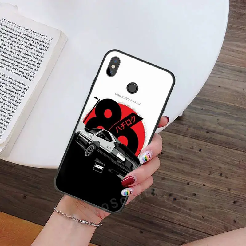 

Japan anime AE86 Initial d car Phone Case For Xiaomi Redmi note 7 8 9 t max3 s 10 pro lite Luxury brand shell funda coque