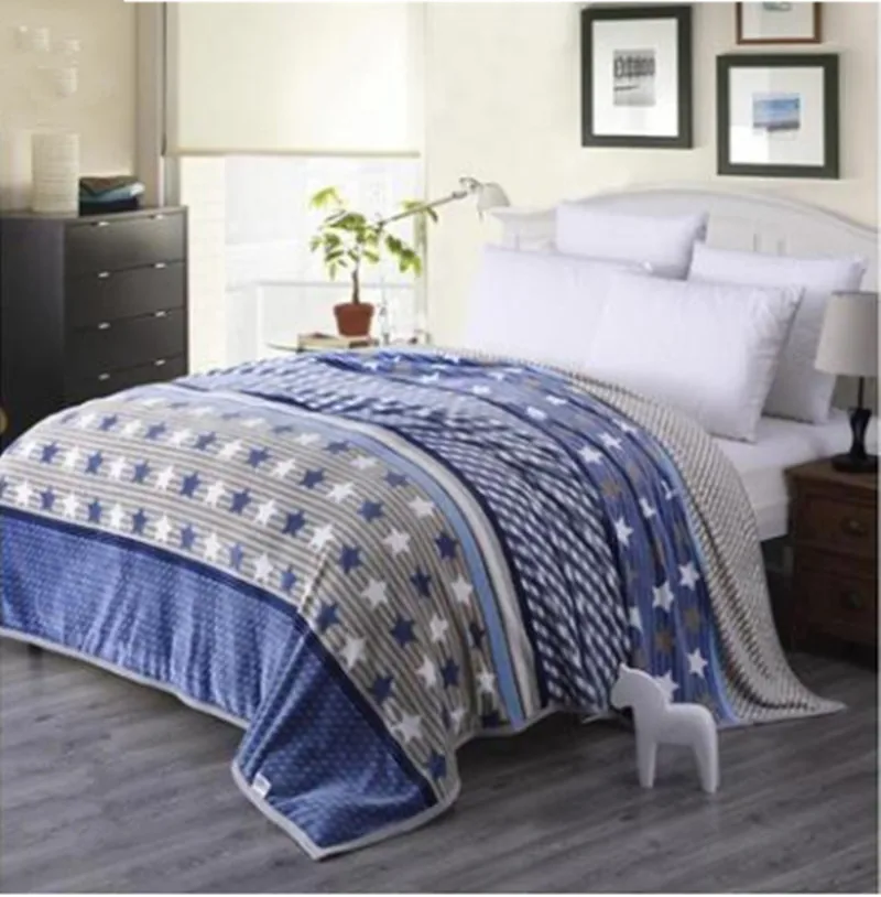 Blanket Ferret cashmere blanket warm blankets brand fleece plaid super soft throw on Sofa/Bed/Plane Travel Plaids patchwork | Дом и сад