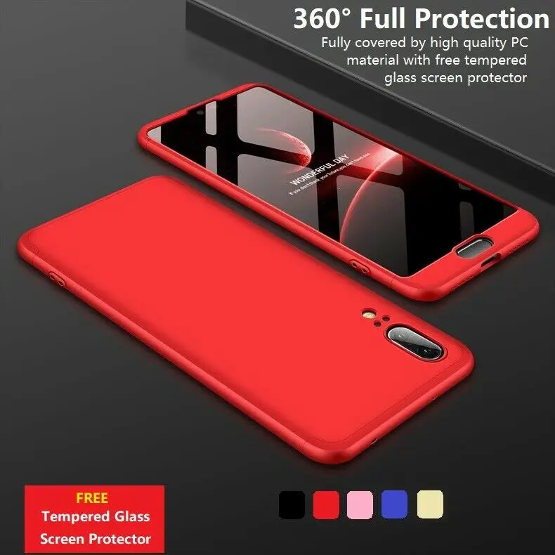 

Твердый чехол для телефона с полным покрытием на 360 °, закаленное стекло для Huawei P20 P30 P40 Lite/Pro