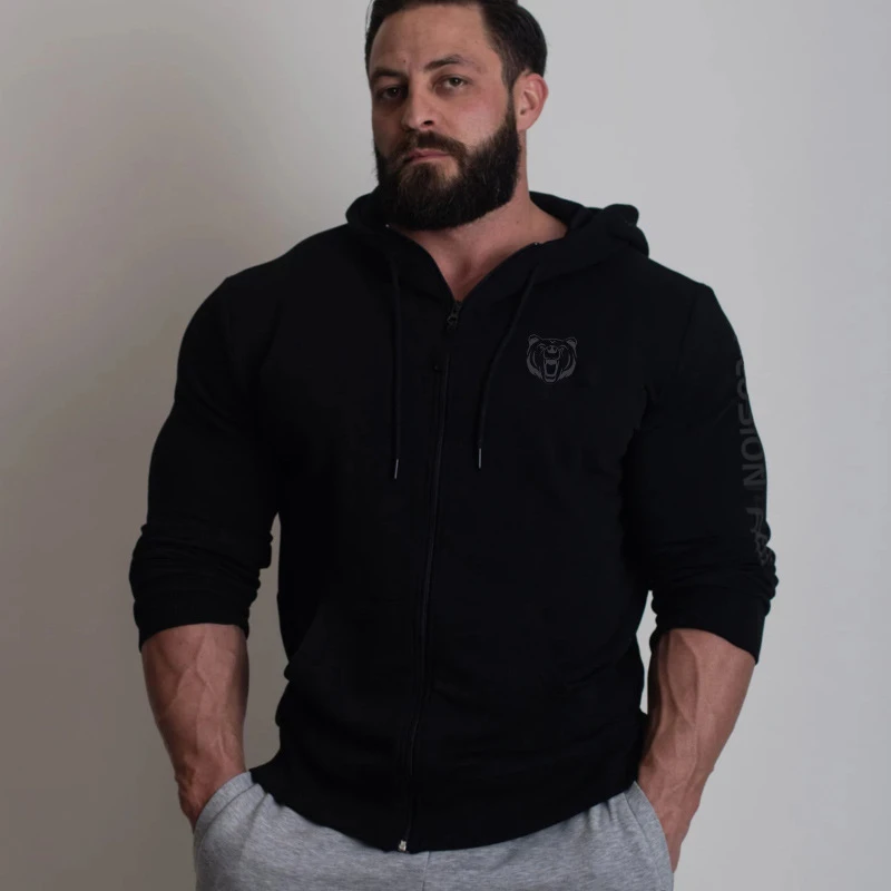 

2020 Autumn Men's Gyms Hooded Hoodie Cotton Fitness Bodybuilding Sweatshirt Men's Fitness Jacket High Quality Zipper Hoodie