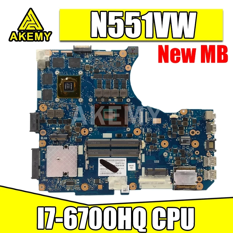 Akemy N551VW материнская плата для ноутбука For Asus ROG N551V G551V G551VW FX51V FX51VW оригинальная HM170 I7