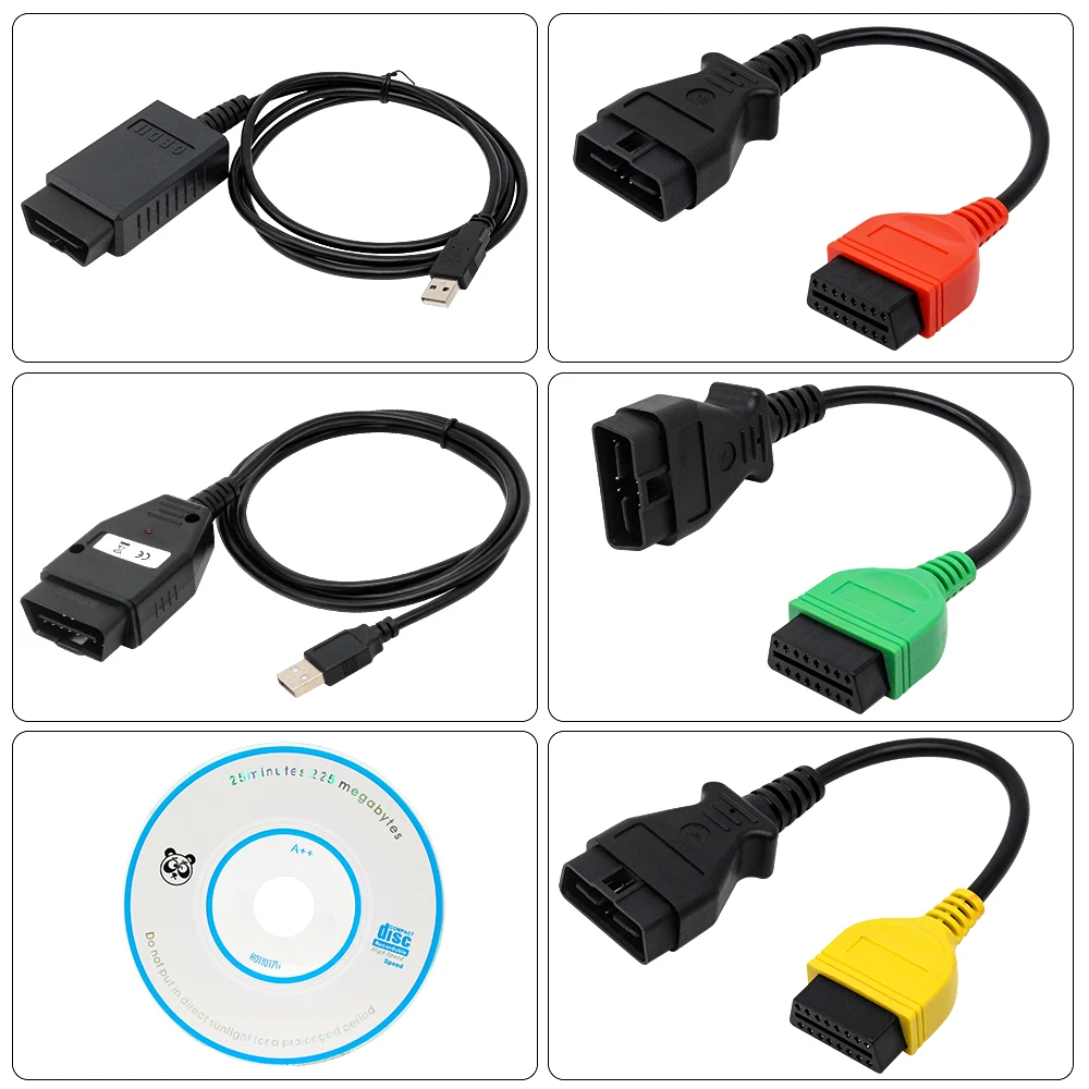 Профессиональные диагностические кабели для Fiat ECU Scan адаптеры FiatECUScan + MultiECUScan