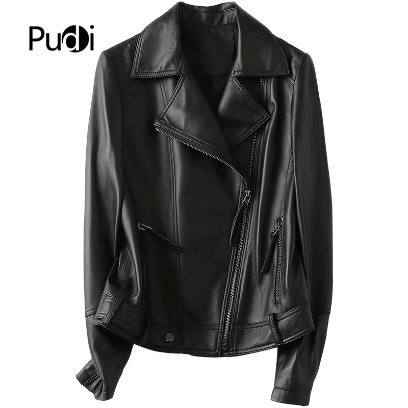 

Женская куртка из натуральной овечьей кожи Pudi, новое зимнее пальто из натуральной овечьей кожи, одежда A21507