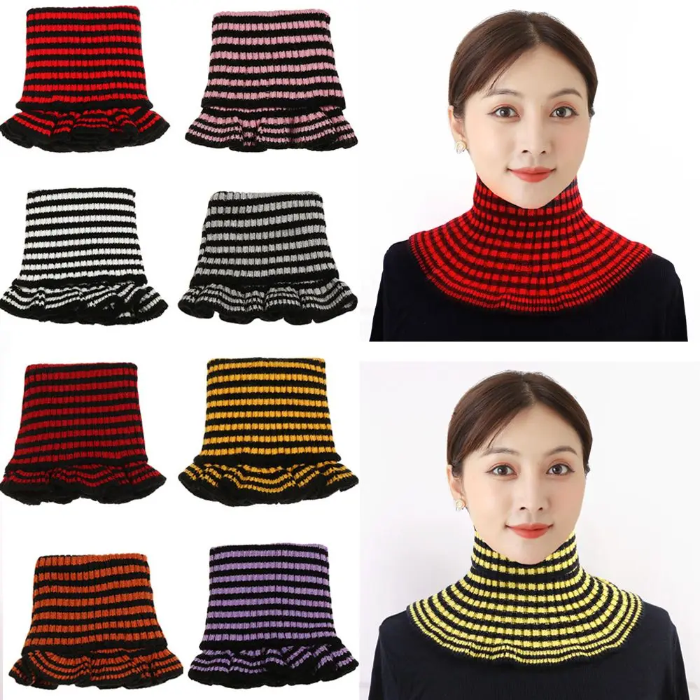 

Winter Women With Wooden Ears Detachable Warm Knitted Fake Collar Scarf Turtleneck