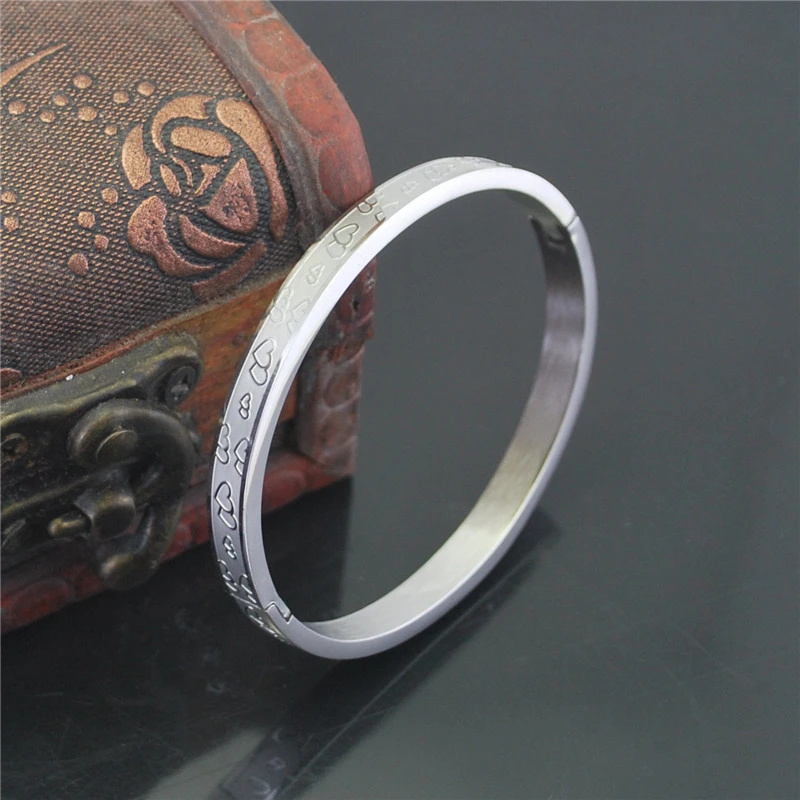 

Bohemian Thin 6mm Multi Heart Friendship Bracelets for Women Vintage 316l Stainless Steel Bangles Mens Jewellery Drop Shipping