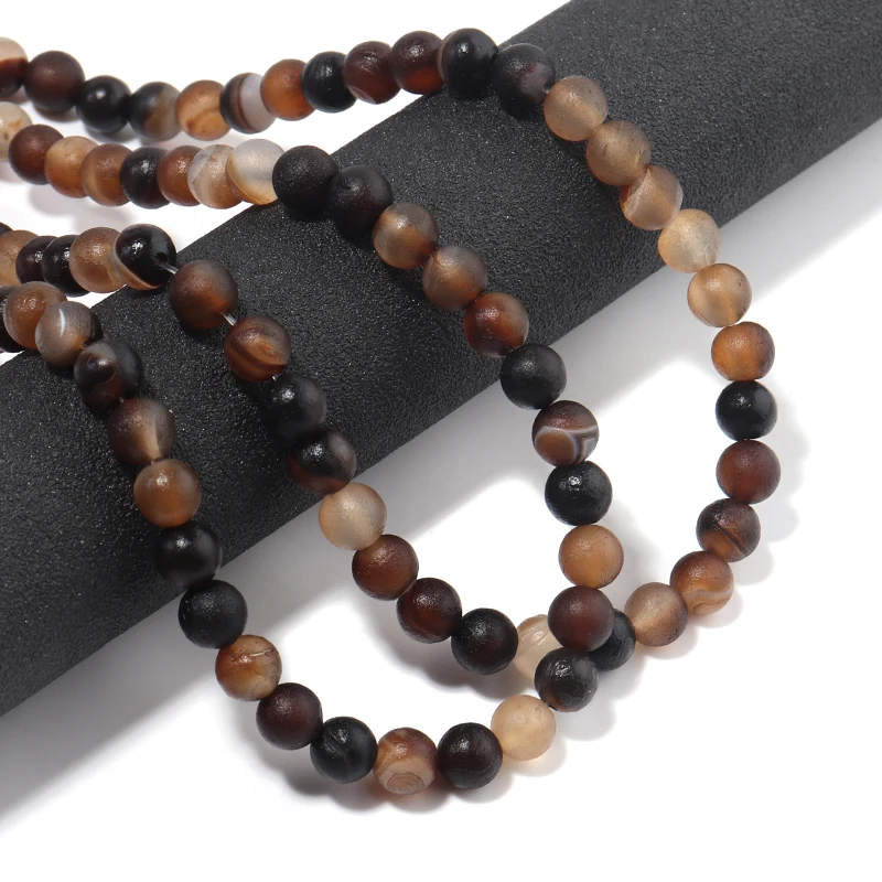 

Natural Stone Agate Beads 6/8/10mm Dark Coffee Color Loose Spacer Beads For Jewelry Needlework Necklace Bracelet DIY Wholesale