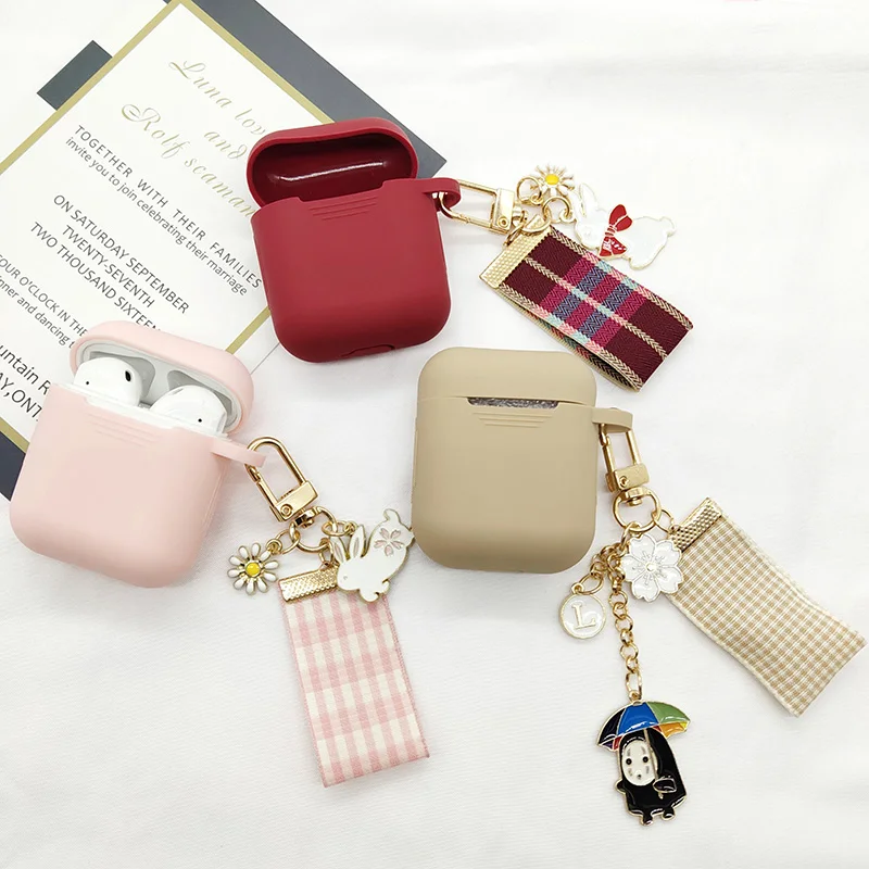 Милый японский силикон чехол для Apple Airpods Аксессуары Bluetooth наушники мультфильм