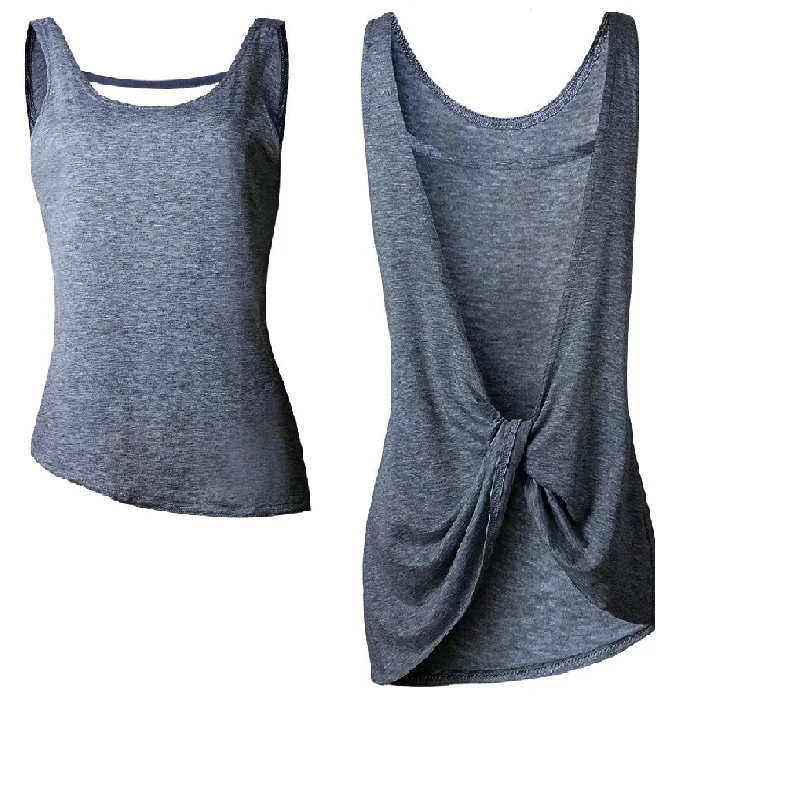 

Women Sexy Sleeveless Vest Women Sexy Sleeveless Backless Vest Sexy Tops Open Back Knotted Crop A Line shirt