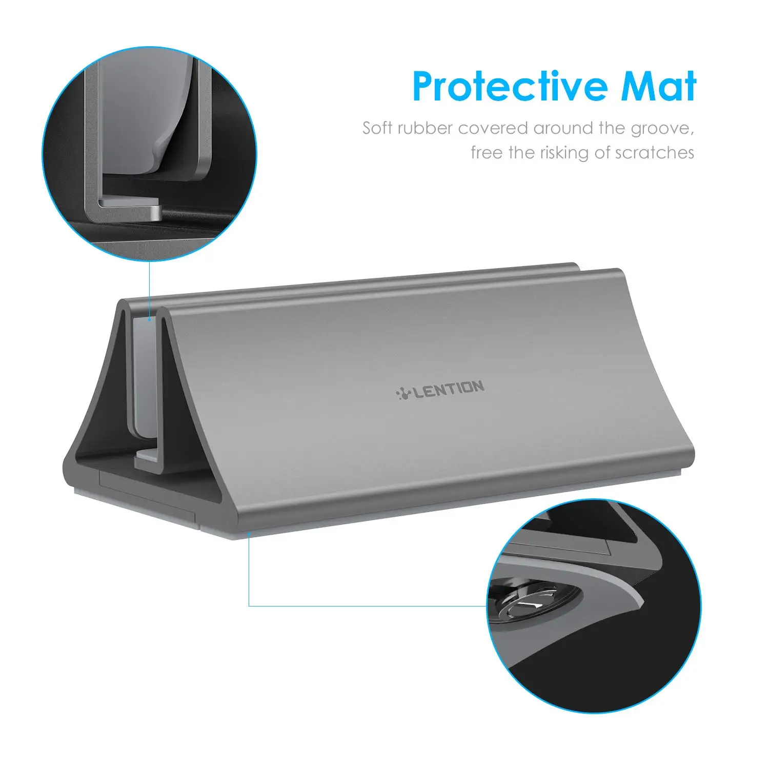 aluminum space saving vertical desktop stand for macbook airpro 16 13 15 ipad pro 12 9 chromebook and 11 to 17 inch laptop free global shipping