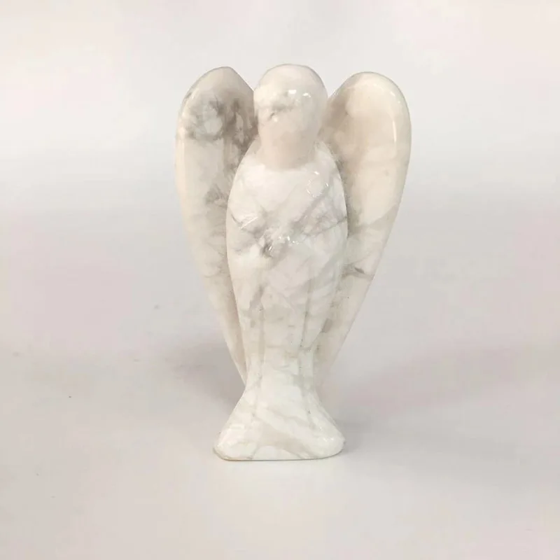 Оптовая продажа с фабрики 3 дюймов натуральный Howlite Ангел форма Кристалл