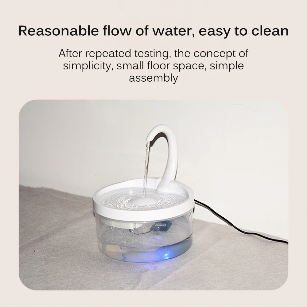 

Pet Cat Drinking Fountain Automatic Circulation Electric Drinking Water Device Swan Pet Water Dispenser