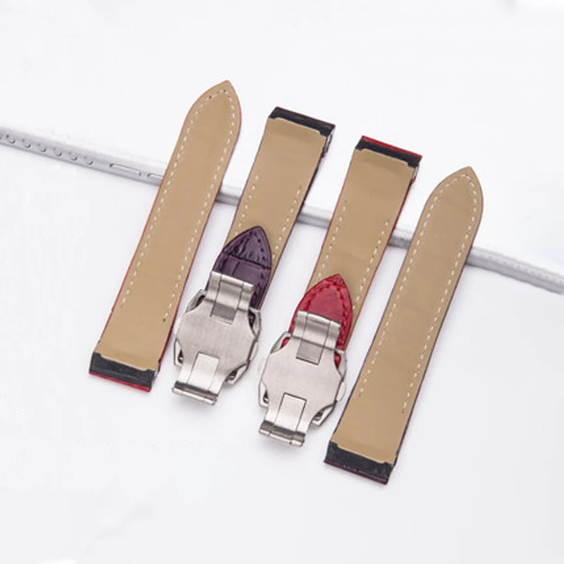 Cowhide Watch Bands 20mm 23mm Genuine Leather Suitable for Cartier Santos 100 Watch Strap Belt Pink Watchbands Watch Accessories