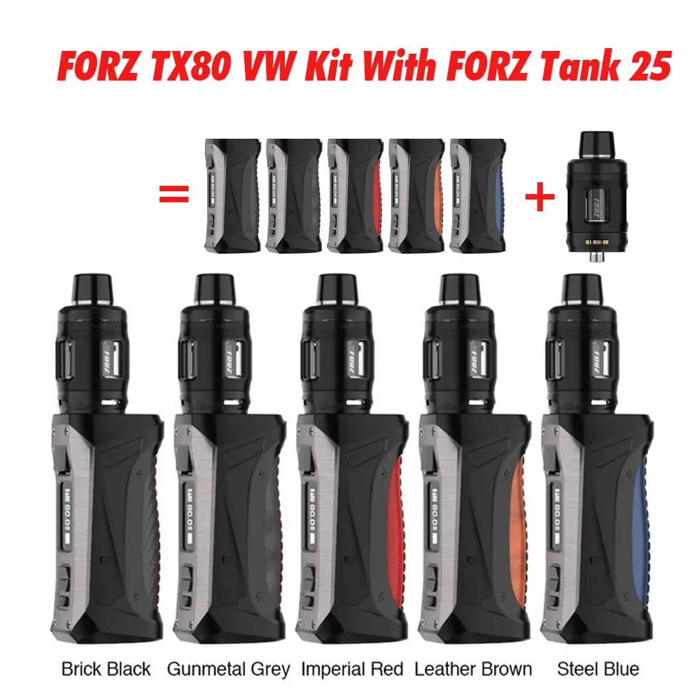 Original Vaporesso FORZ TX80 VW Mod With Optional RDA &amp Tank 25 Max 80W Powered by 18650 Cell 0.69in Screen Vape Kit | Электроника