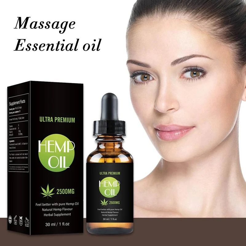 30ml Hemp Seed Oil Essential Natural Anti--Inflammatory Body Skin Care Massage Pain Relief Anti Anxiety With 2500mg | Красота и