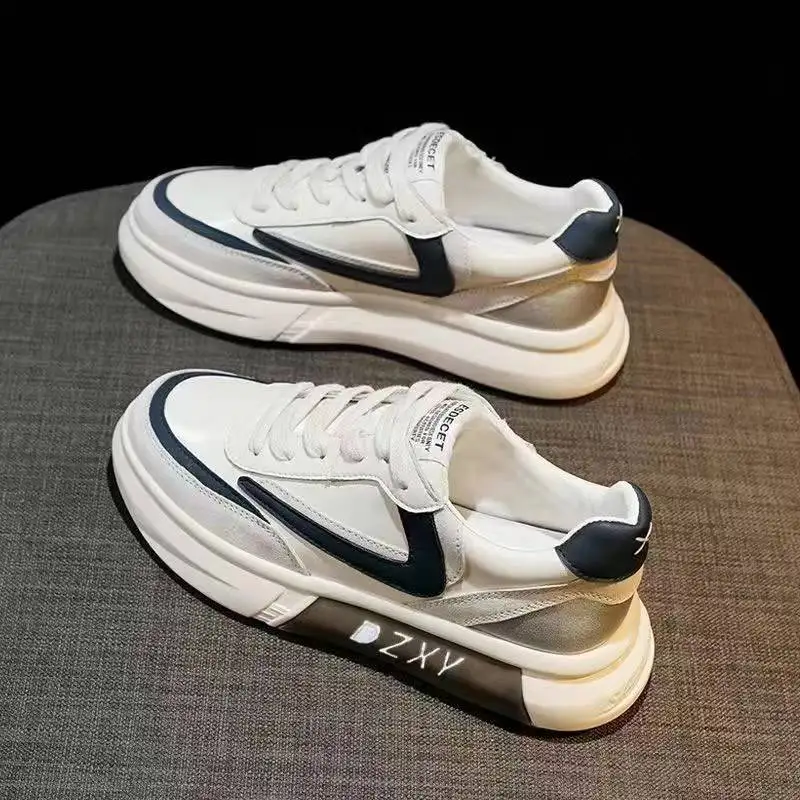 

Дышащие белые кроссовки из натуральной мягкой кожи, новинка весны 2021, универсальные повседневные спортивные кроссовки для студентов в Коре...