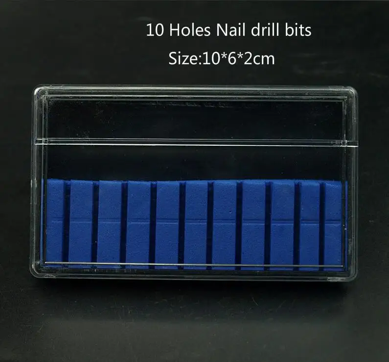 6 7 10 14 20 30 Slots Clear Nail Drill Bit Plastic Storage Box Holder Container Manicure Cutters Display Accessorie | Красота и