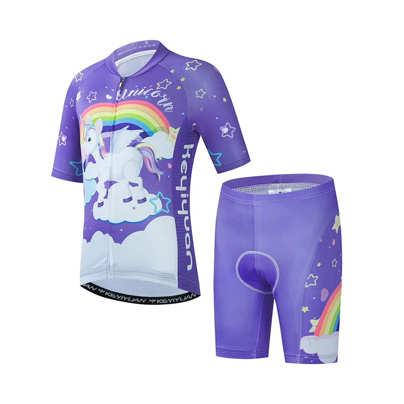 2022 KEYIYUAN Child Mtb Cycle Clothing Suit Summer Short Sleeve Bicycle Wear Kids Bike Cycling Jersey Set Maillot Cyclisme