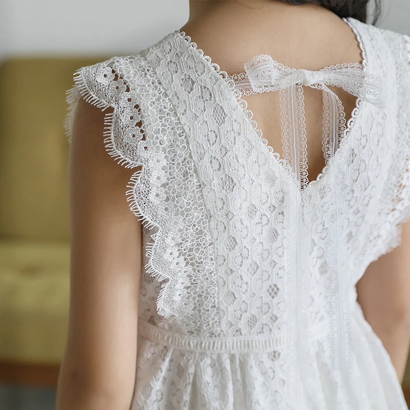 Белое кружевное платье принцессы для девочек ТРАПЕЦИЕВИДНОЕ свадебное детское |