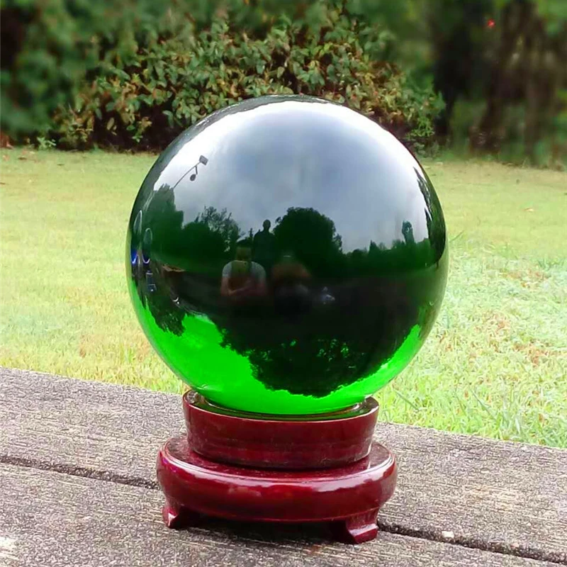 

50MM-260MM Green Clear Glass Crystal Ball Healing Sphere Photography Props Gifts Artificial Crystal Decorative Balls Glass Ball