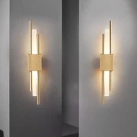 new modern stylish led wall lamp nordic 50cm up down gold black acrylic pipe for living room bedroom bedside decor sconces light