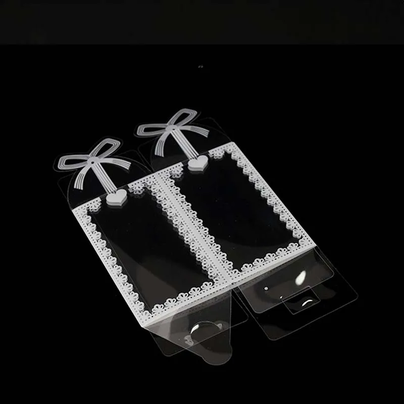 8*8*15 см белая кружевная Прозрачная ПВХ упаковочная коробка подарочные коробки