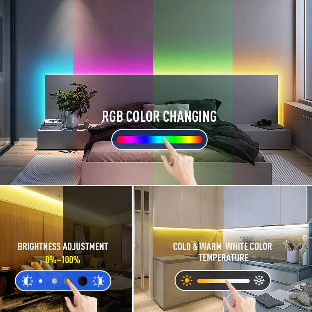 1 м 2 3 4 5 RGB CCT светильник ная лента CW + WW SMD 5050 гибкая 60 светодиодов/м