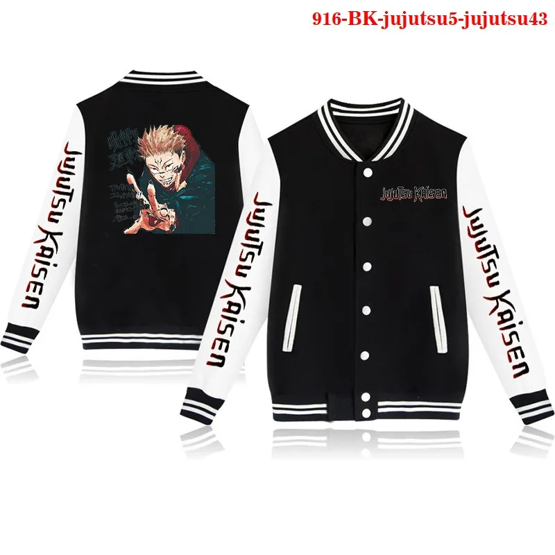 

2021 Hot Sale Baseball Jacket Jujutsu Kaisen Men Boys Autumn Winter Causal Streetwear Women Plus Size Uniform Jujutsu Kaisen Top