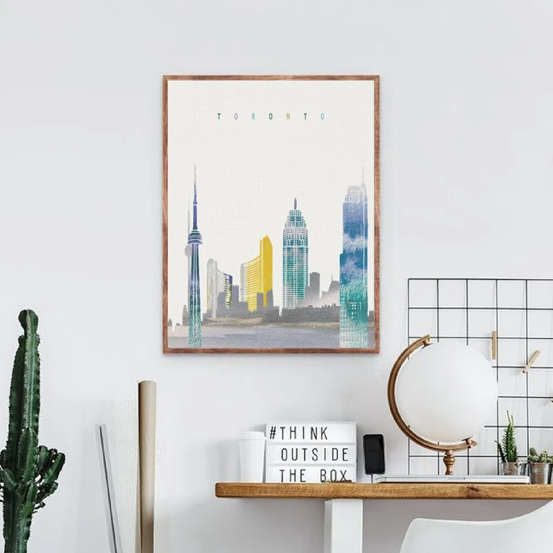 Торонто Онтарио карта печать постер путешествия Канада город координаты