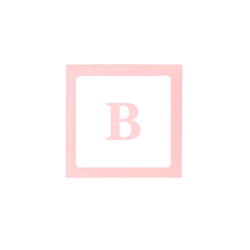 Pink B DIY прозрачный латексный шар в коробке, детские блоки любви для мальчиков и девочек, украшение для свадьбы, дня рождения, вечеринки - Цвет: Pink B