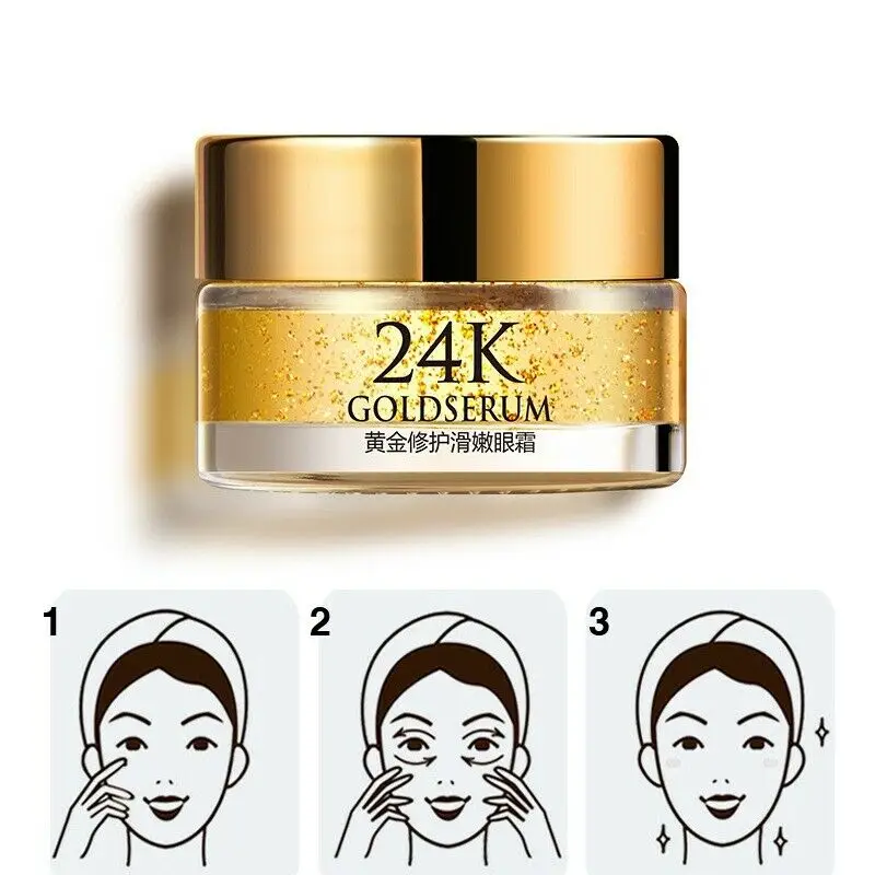 

24K Gold Eye Cream Peptide Collagen Serum Anti-Wrinkle Anti-Age Remover Dark Circles Eye Care Against Puffiness And Bags 20G SMJ