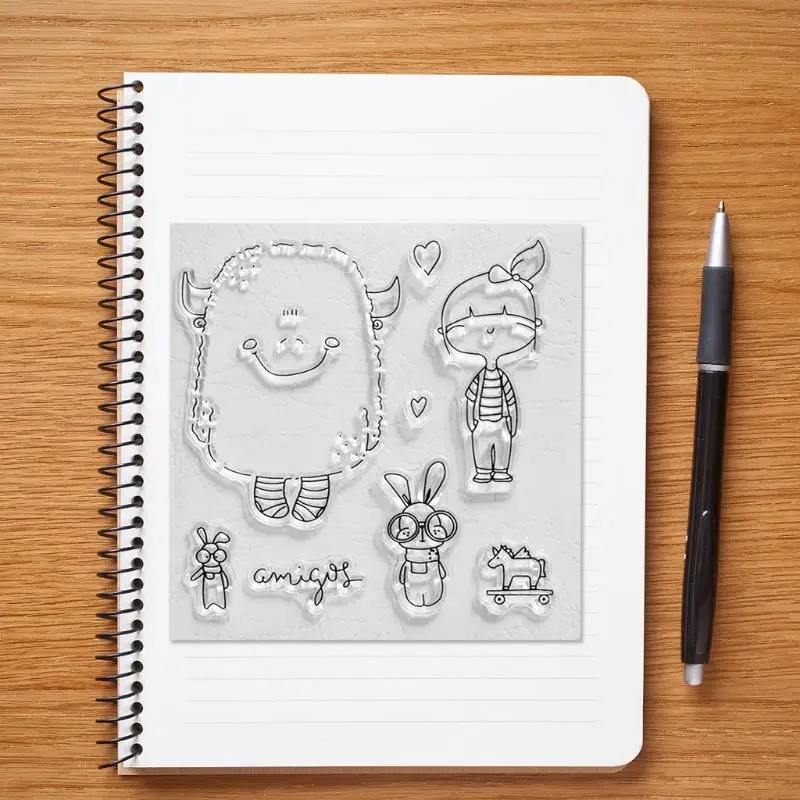 Кролик девушка силиконовый прозрачный печать DIY Скрапбукинг рельефная