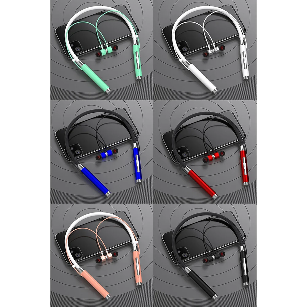 

Гарнитура для бега, Универсальная Bluetooth-гарнитура с длинным временем ожидания, с подвесной шеей, с тяжелыми басами, беспроводная водонепрон...