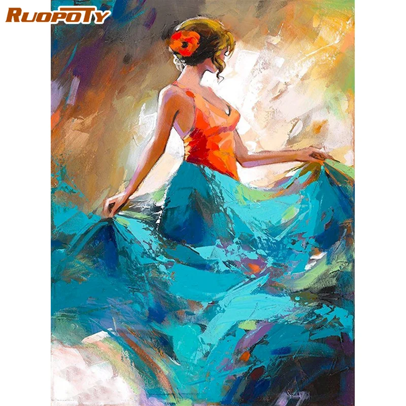 

RUOPOTY Diamond Mosaic Women Picture Rhinestones Kits Diamond Painting Portrait Cross Stitch Bead Embroidery Handmade Home Decor