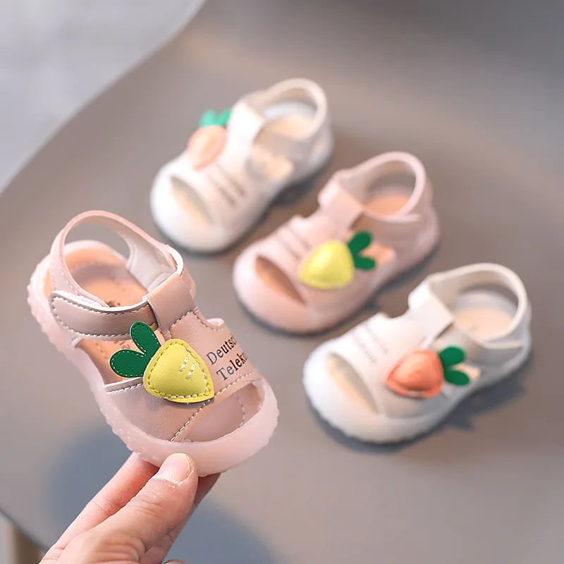 

2021 Summer New Female Baby Sandals Little Princess 0-1 Year Old Girl Baby Sandals Soft Sole Baby Shoes