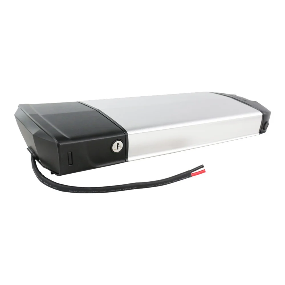

Ebike Battery 36V 13AH 500W Lithium Battery Rear Rack Battery Electric Bike with Charger R007 (Silver, with Plug)