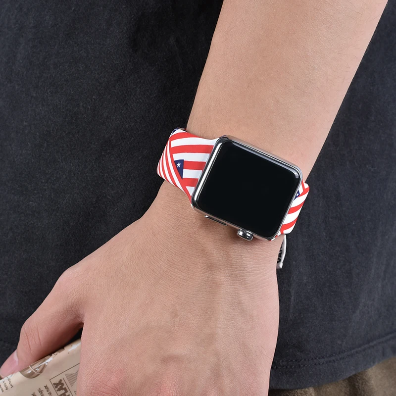 Цветочные полосы для Apple watch Series 5 4 3 2 1 40 мм 44 мм, силиконовый ремешок с принтом для iWatch Series 5 4 3 2 1 38 мм 42 мм