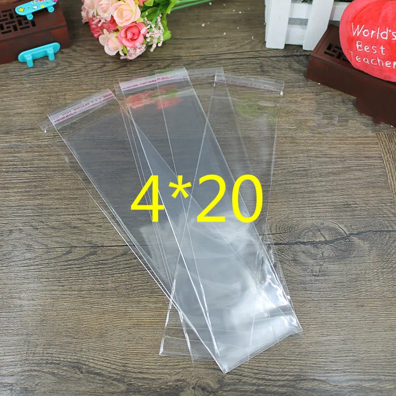 Прозрачный из целлофана с застежкой/BOPP/Полиэтиленовые пакеты 4*20 см Прозрачные