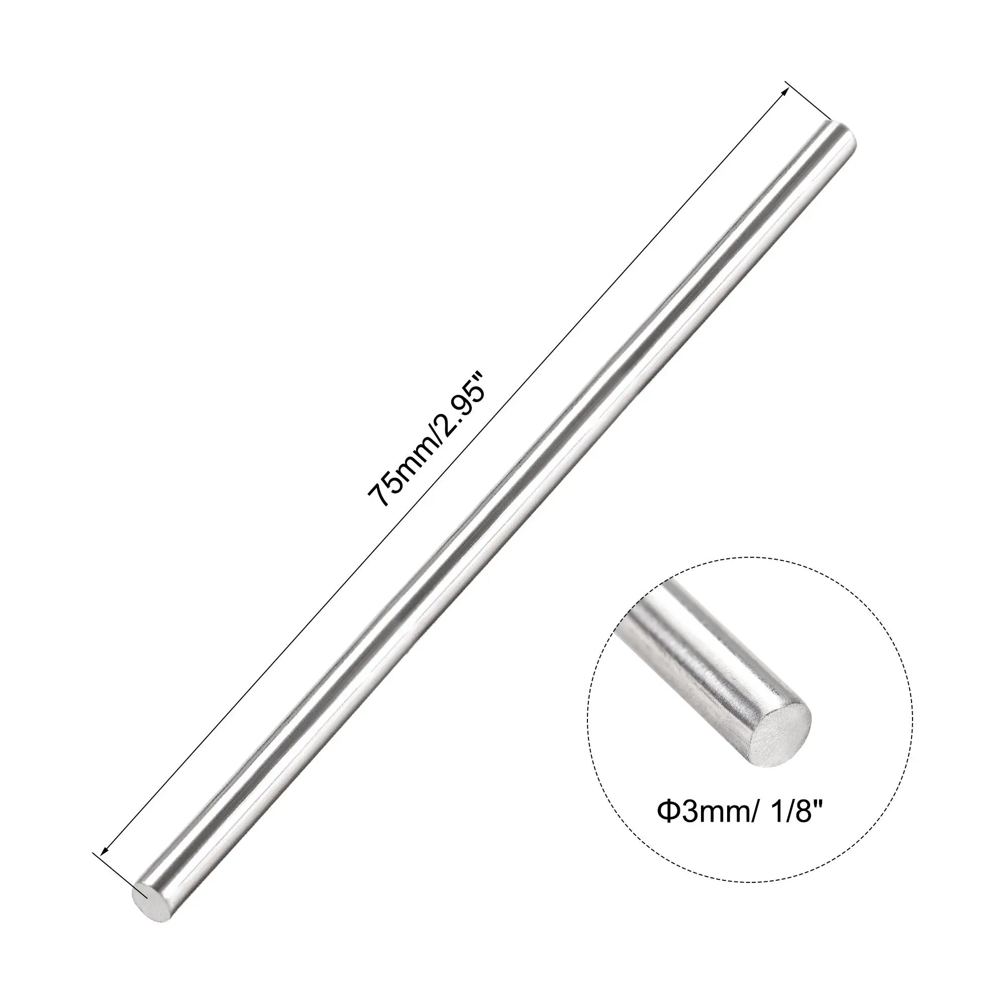 

Uxcell 3mm x 75mm 304 Stainless Steel Solid Round Rod for DIY Craft - 20pcs