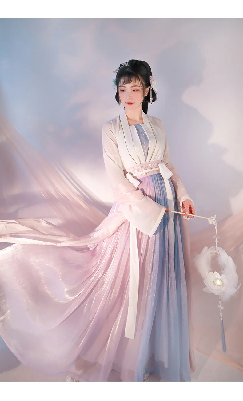 

Spring cherry hanfu female chinese style costume fairy sakura super fairy fairy elegant ancient style improved student skirt