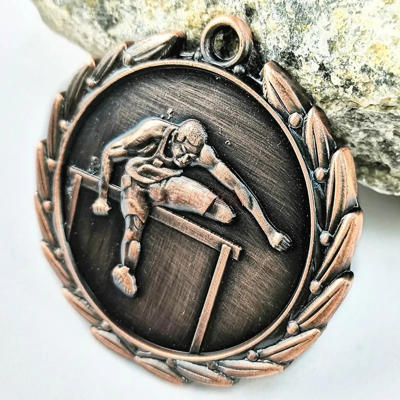 

medal commemorative Men's Hurdle Games Contest Medal Commemorative Gold Bronze School Factory Activities 2020