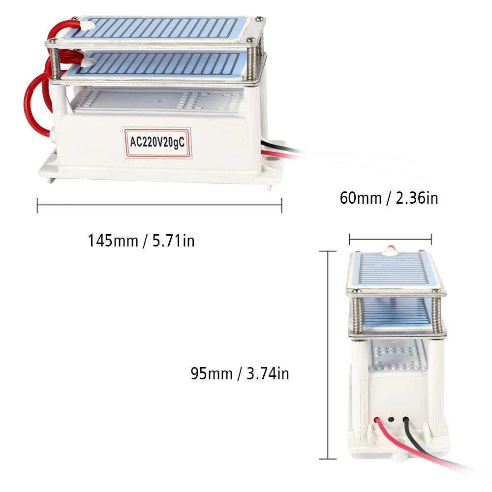

Portable 20g/h Ceramic Ozone-Generator Double Integrated Plate Ozonizer Water Efficient Air Purifier Easy For Professional DIY