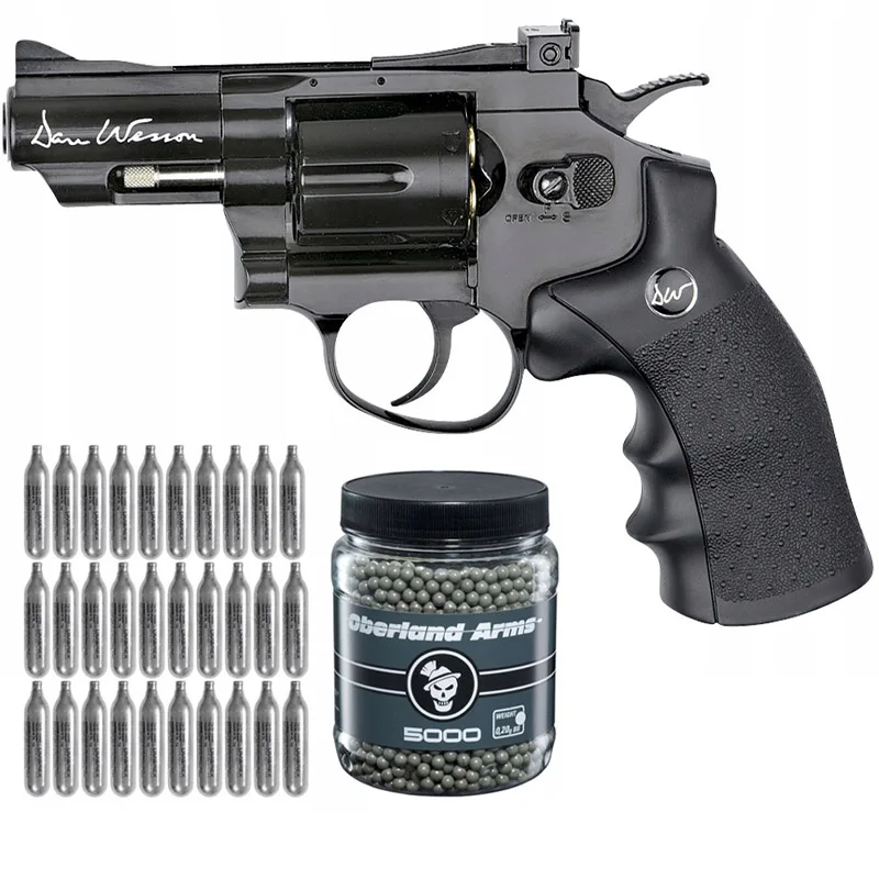 

Artillery metal weapon, ASG CO2 Dan Wesson 2,5 '' + ASG Oberland BB ball 6mm 5000 pieces + 30xco2 bullets, metal wall logo