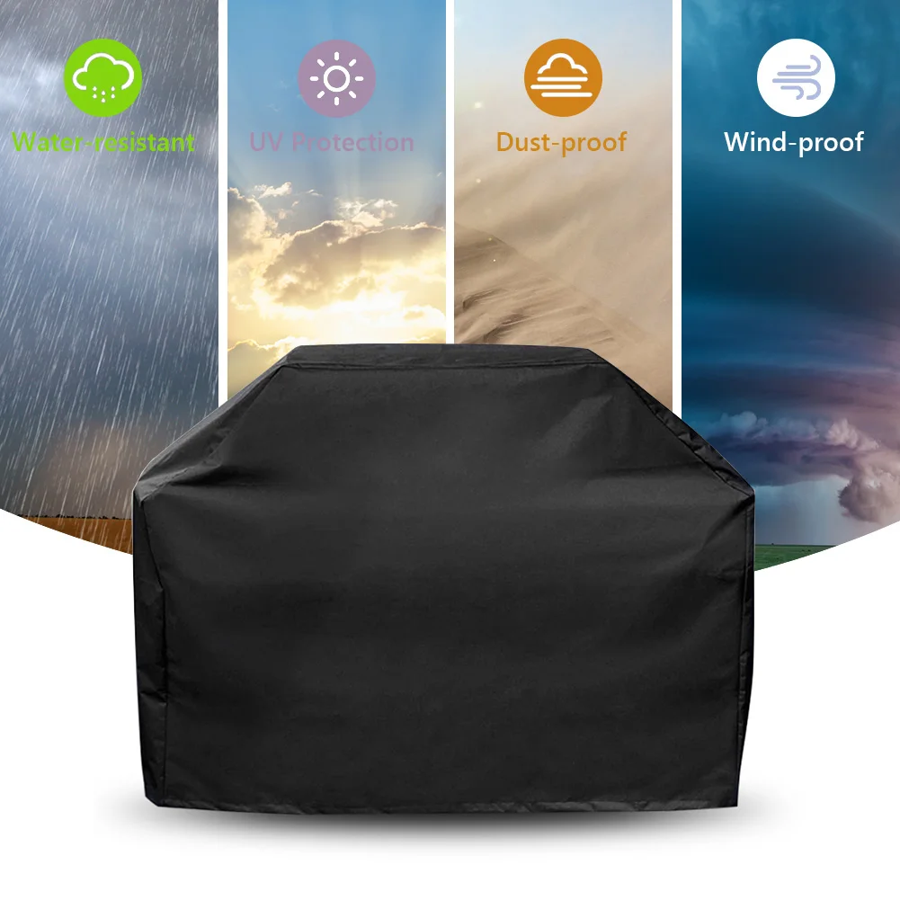 

BBQ Cover Black Waterproof Sunscreen BBQ Accessories Grill Cover Rain Barbacoa Anti Dust Rain Gas Charcoal Electric Barbeque
