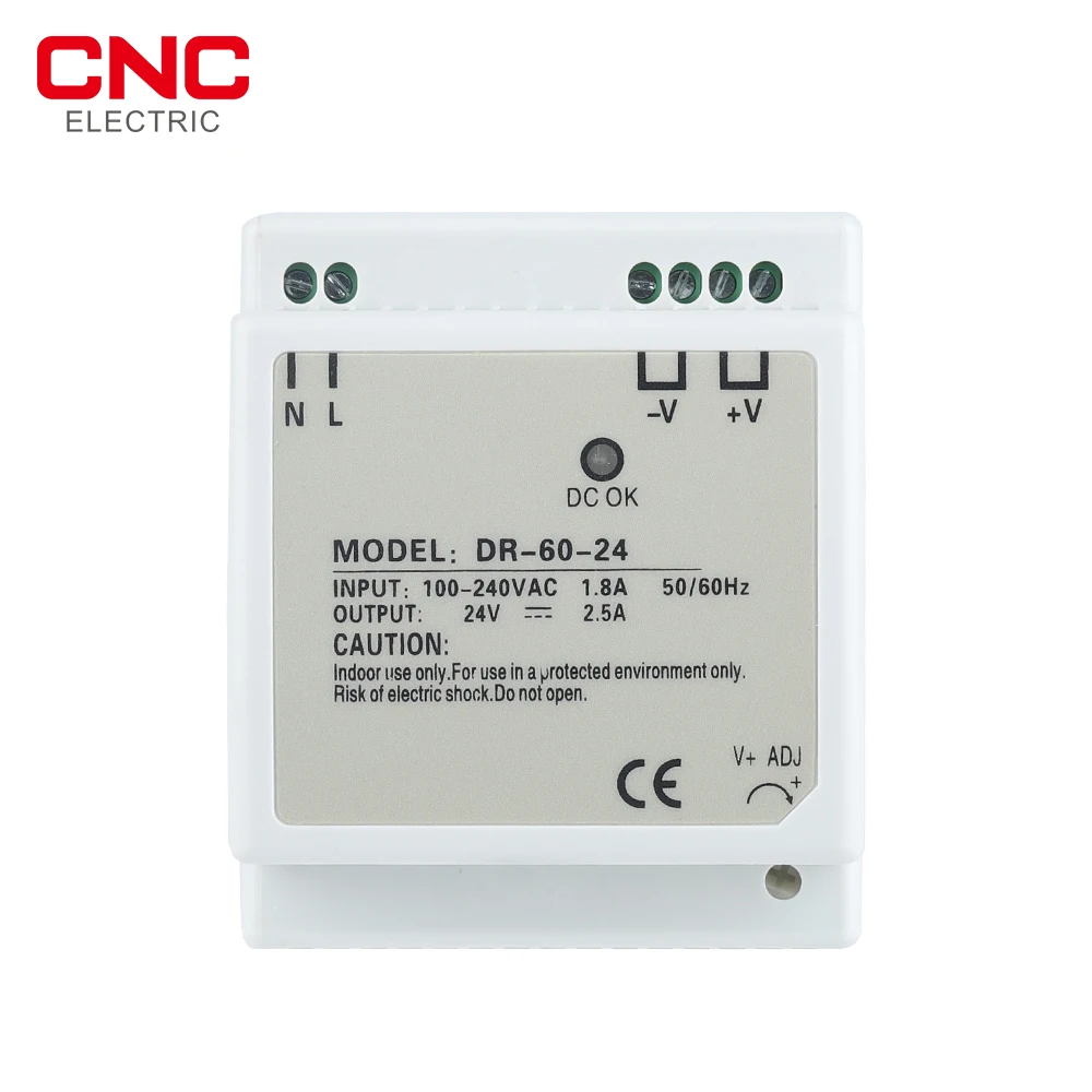 

CNC 1PCS DR-60-24 Single Output DIN Rail Power Supply 24v Voltage Transformer LED Display 60W