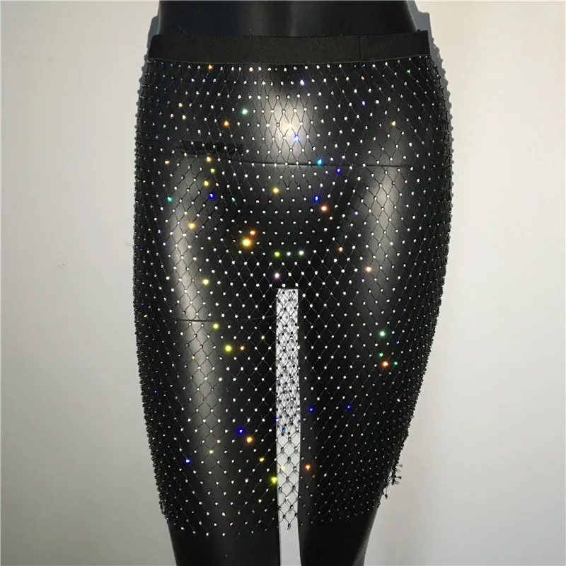 Блестящая пикантная мини юбка со стразами и блестками праздничная пляжная