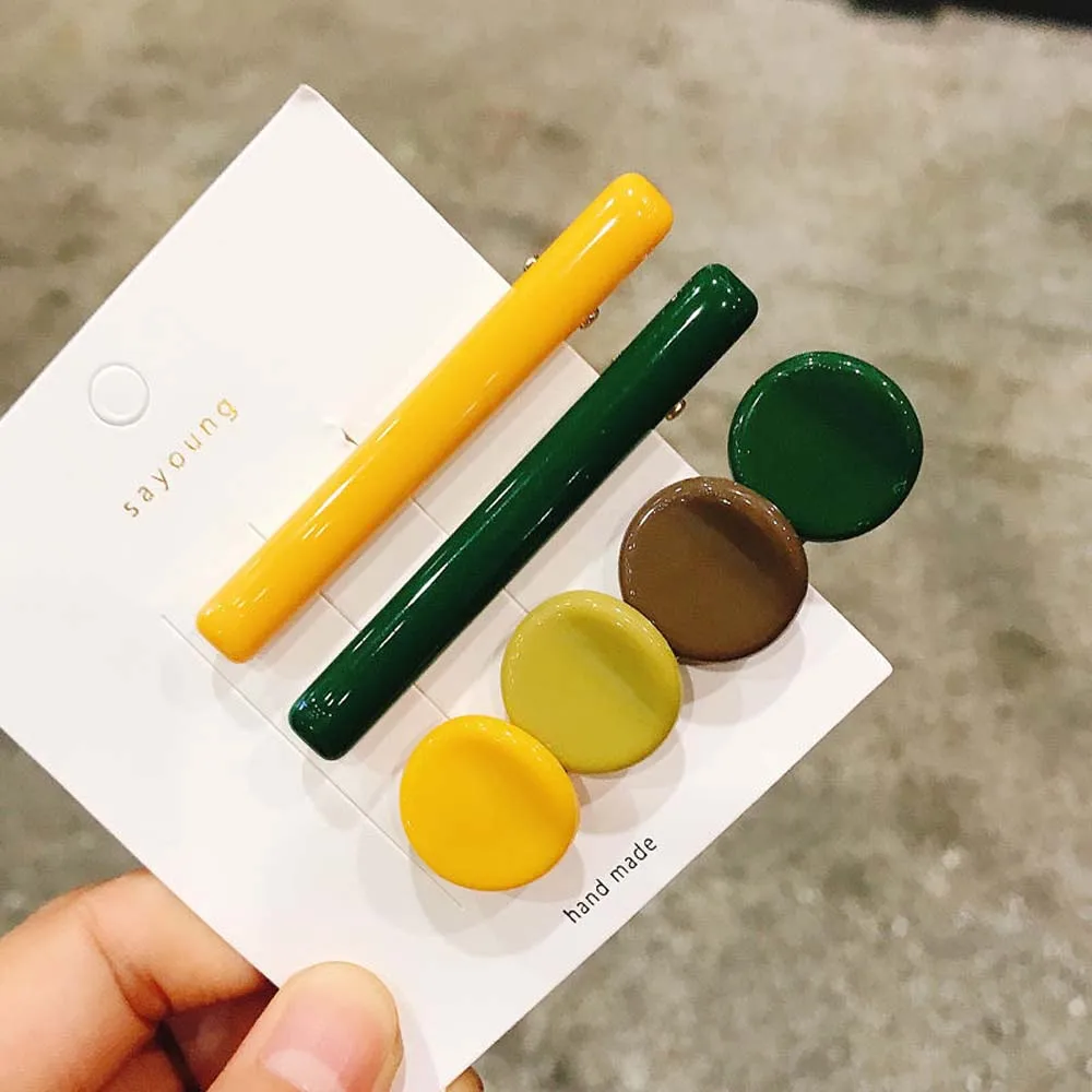 3 шт. Корейская Ретро цветная шпилька Bean Word клип набор простой девушка заколка для