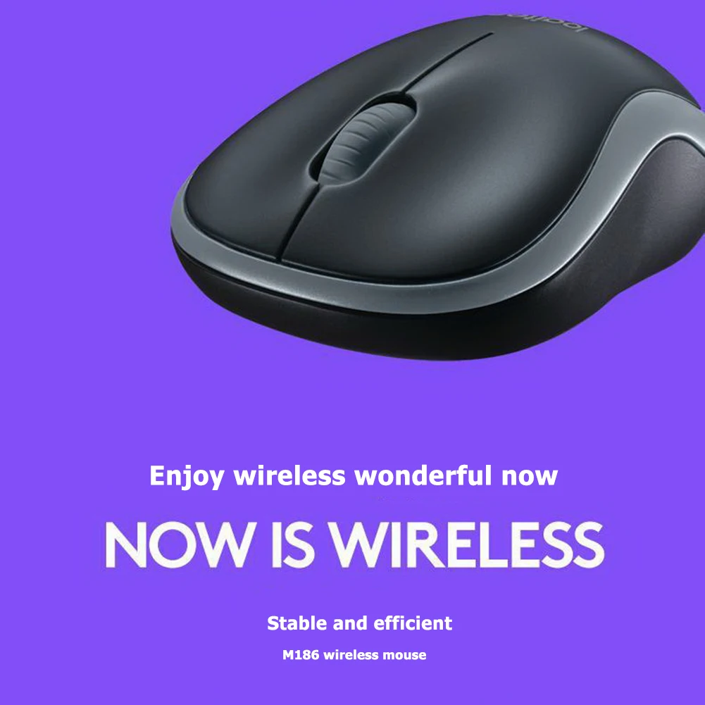 Мышь Logitech M186 Беспроводная оптическая эргономичная 2 4 ГГц 1000DPI|Мыши| |