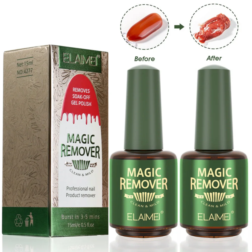 

15ml Magic Remover Nail Gel Polish Fast Clean Within 2-3 MINS Soak Off UV Gel Nail Polish Top Coat Nail Remove For Nail Art